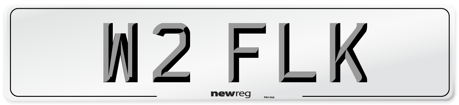 W2 FLK Number Plate from New Reg